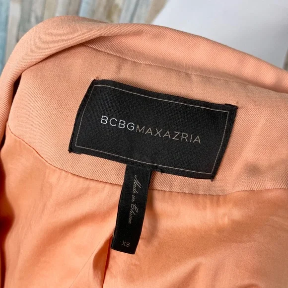 BCBG XS Abree Draped Open Front Jacket Blazer Pink - Picture 6 of 8